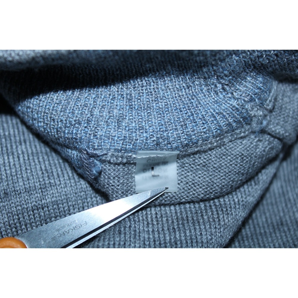 Raffi Men's Large Gray Mock Neck Soft Knit Sweater - Picture 8 of 10